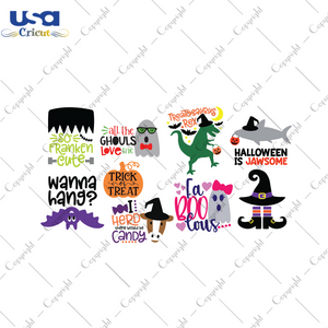 Halloween Bundle Svg, Halloween Gift, Halloween Shirt, Pumpkin Svg, Cute Pumpkin, Bat Svg, Purple Bat, Nightmare Svg, Hat Svg, Wizard Hat, Boo Svg, Ghost Svg, Svg Cricut, Silhouette Svg Files