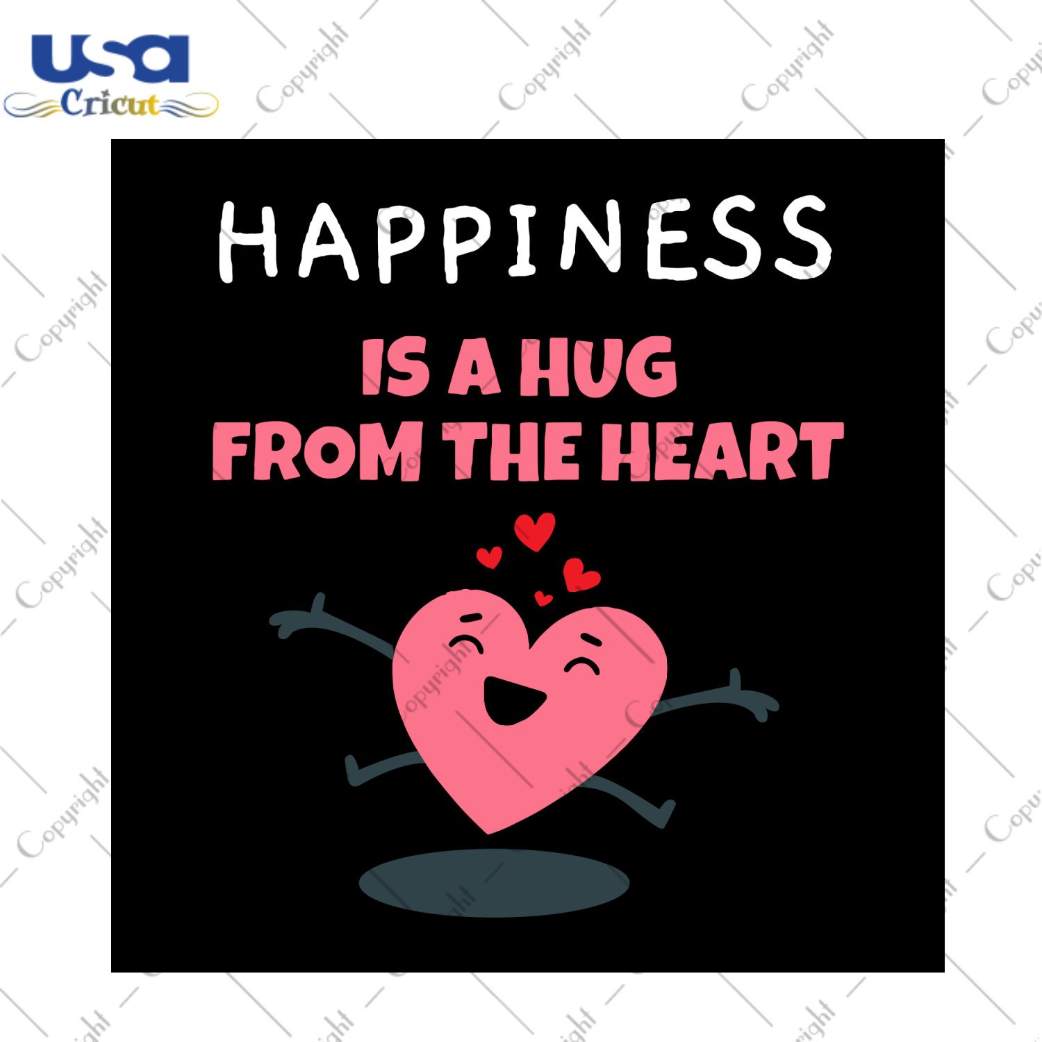 Happiness Is A Hug From The Heart Svg, Valentine Svg, Valentines Day Svg, Happiness Svg, Hug From Heart, Smiling Heart Svg, Lovely Heart Svg, Happy Valentines Day Svg, Valentine Gifts, Valentine Heart Svg, Svg Cut Files