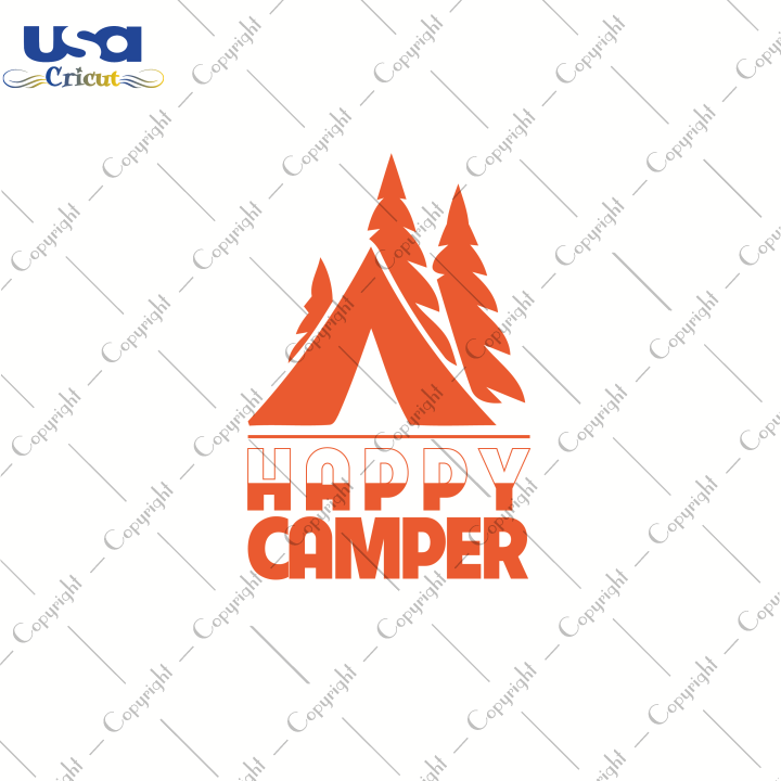 Happy Camper, Trending Svg, Camping Svg, Vacation Shirt, SVG files for cricut Instant Download Version - USA Cricut