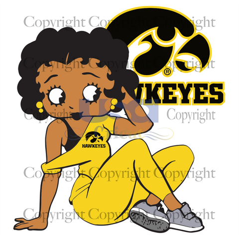 Hawkeyes Team Betty Boop, Sport Svg, Football Svg, Betty Boop Svg, Printable Cricut & Silhouette Sublimation files Instant Download - USA Cricut