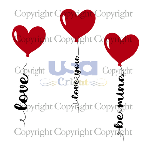 Heart Balloons Svg, Valentine Svg, Valentine Hearts Balloons, Diy Crafts SVG Files For Cricut, Silhouette Sublimation Files Shirt Design Ideas  Instant Download - USA Cricut