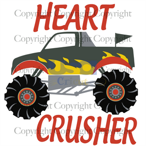 Heart Crusher Truck Svg, Valentine Svg, Valentine Fire Truck, Diy Crafts SVG Files For Cricut, Silhouette Sublimation Files, Cameo Htv Prints, Shirt Design Ideas - USA Cricut