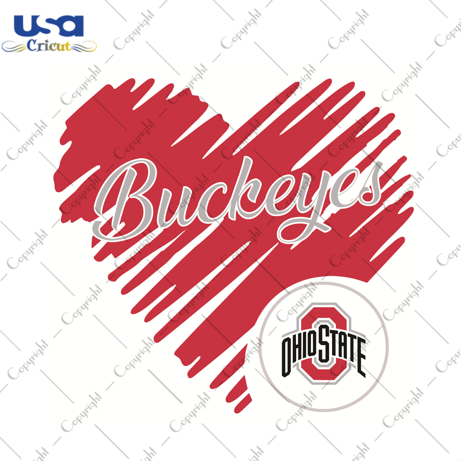 Heart Ohio State Buckeyes Sport Gift Diy Crafts Svg Files For Cricut, Silhouette Sublimation Files