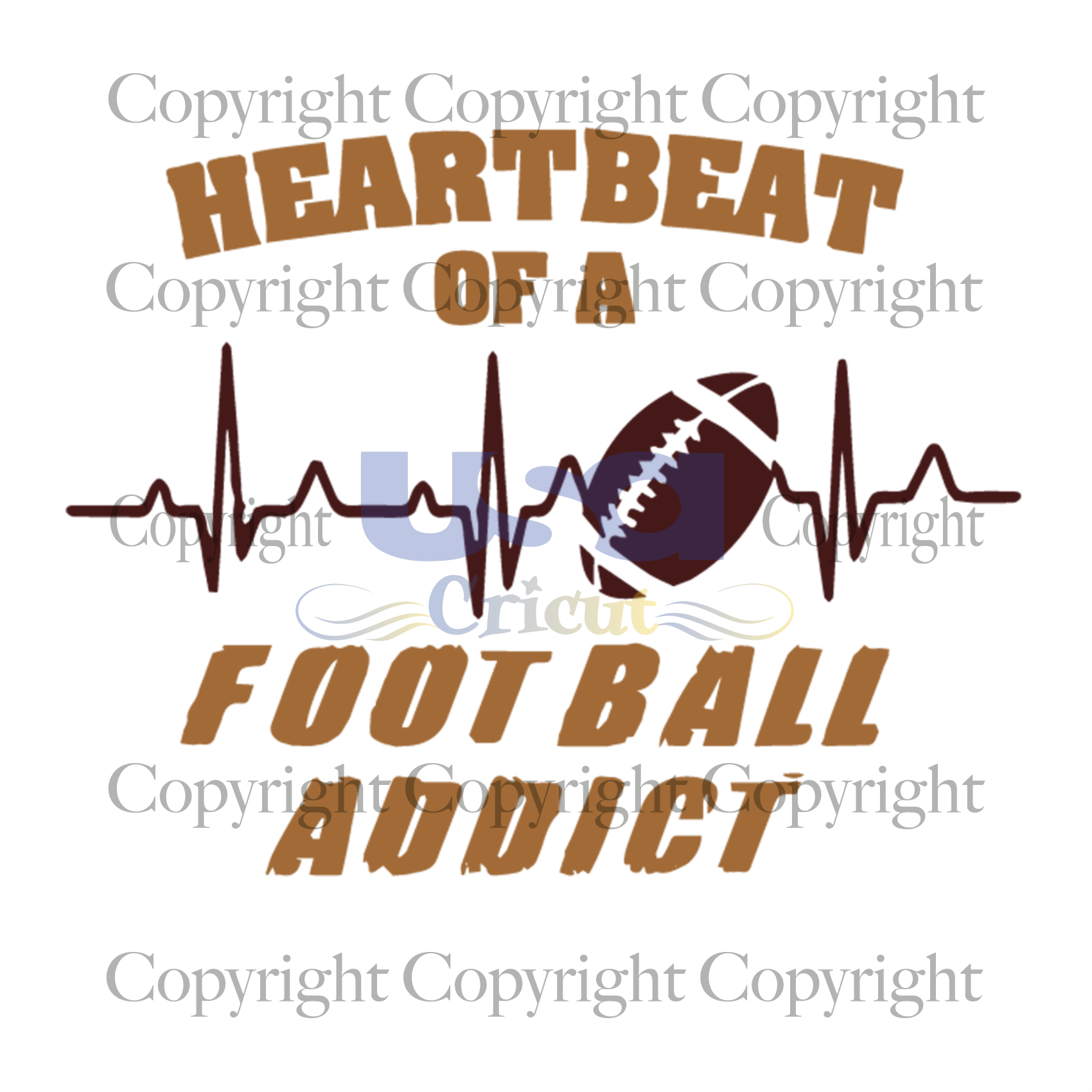 Heartbeat Of A Football Svg, Sport Svg, Football Addict Svg, Eps png SVG Instant Download File - USA Cricut