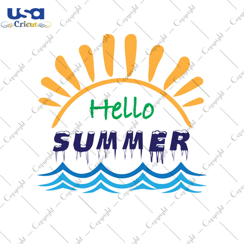 Hello Summer Svg, Summer Svg, Trending Svg, Fruit Summer, SVG files for cricut Instant Download Version - USA Cricut