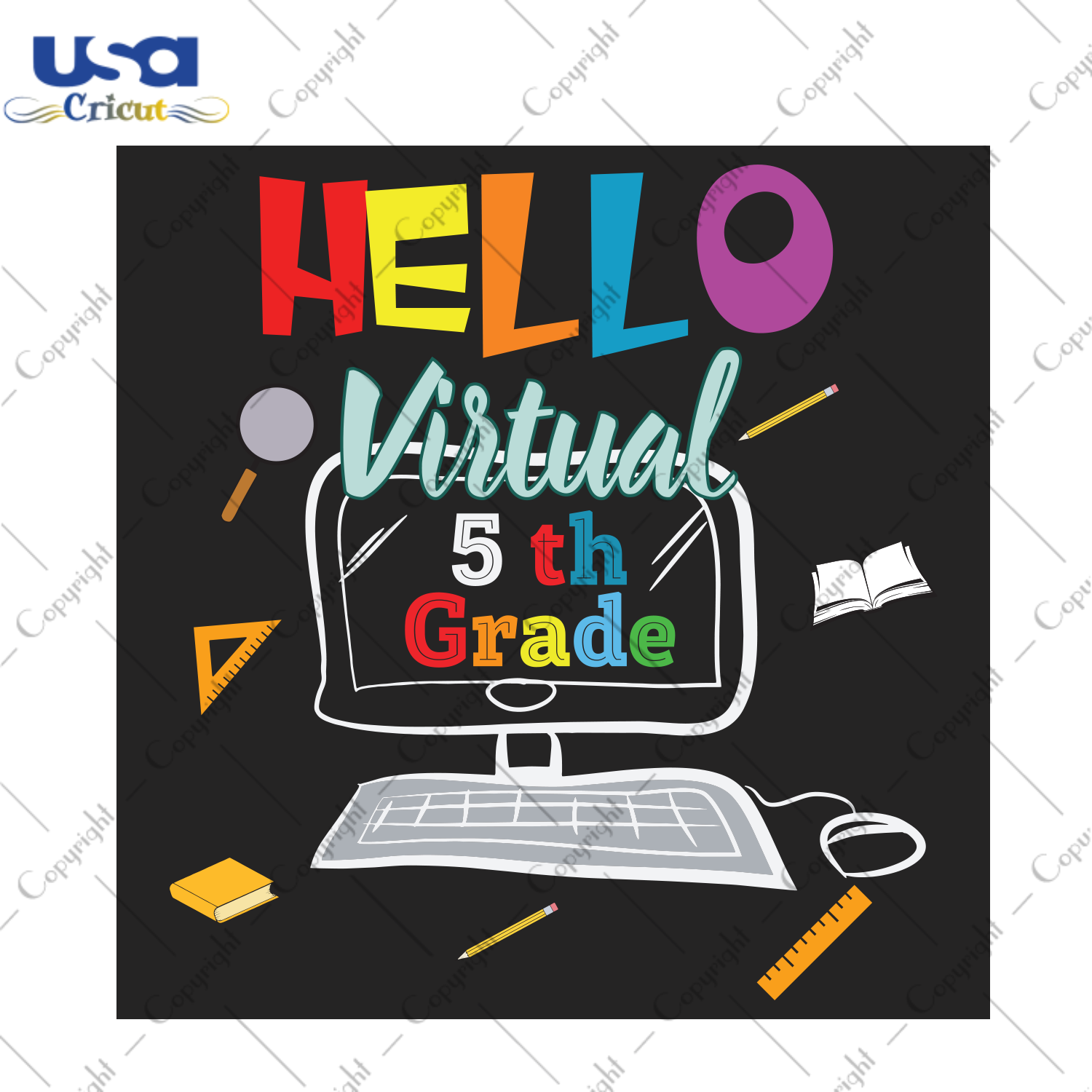 Hello virtual 5th grade Back To School Gift Diy Crafts Svg Files For Cricut, Silhouette Sublimation Files