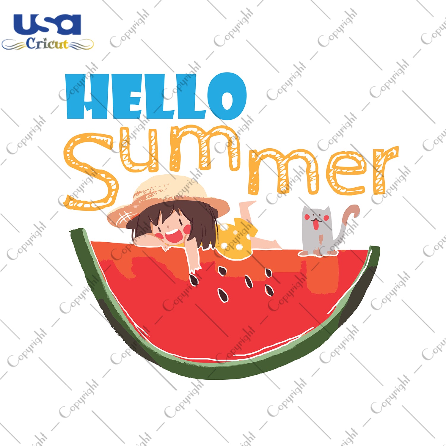 Hello Summer Svg, Trending Svg, Watermelon Svg,Diy Crafts SVG Files For Cricut, Silhouette Sublimation Files Shirt Design Ideas  Instant Download - USA Cricut