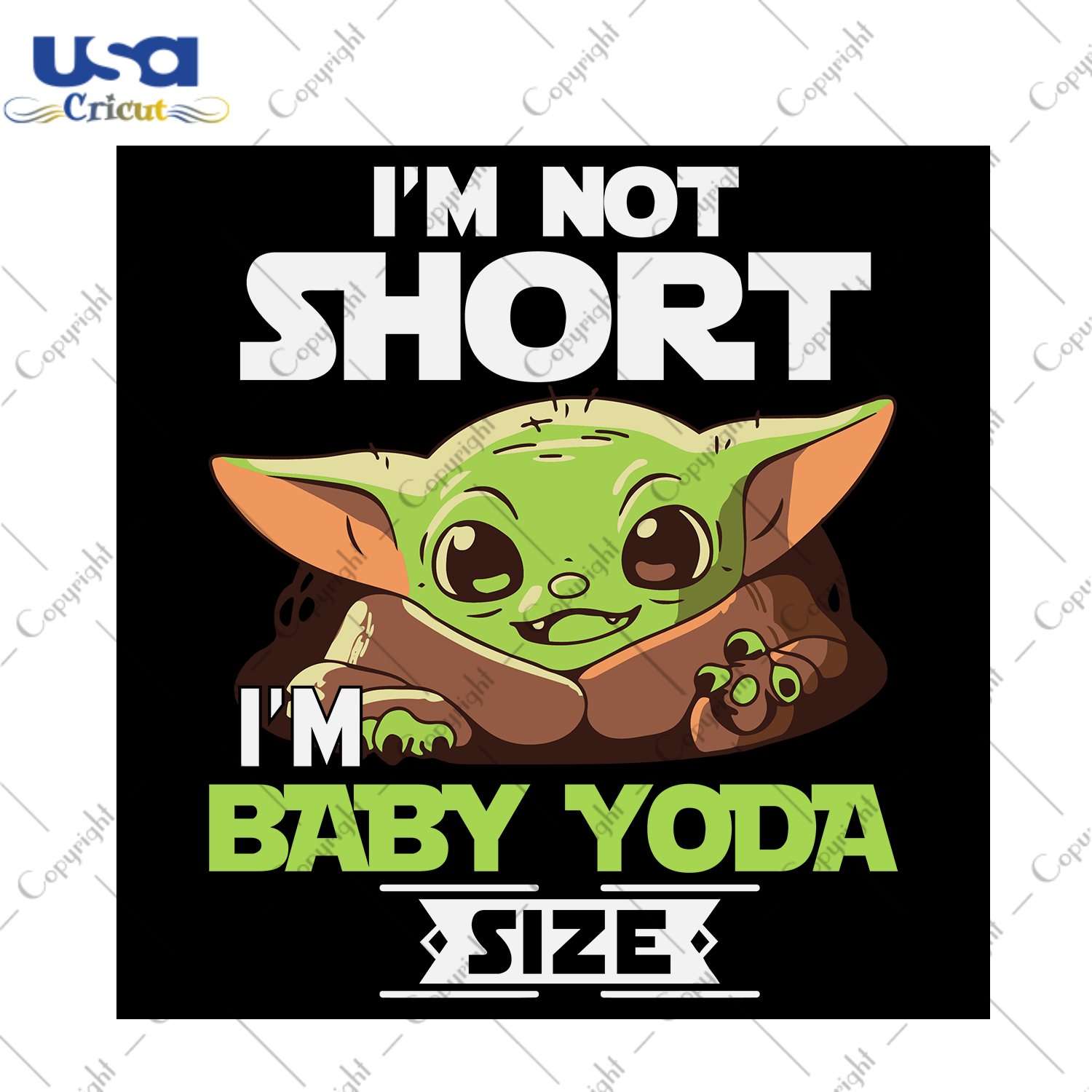 I Am Not Short Im Baby Yoda Size Svg, Christmas Svg, Xmas Svg, Merry Christmas, Christmas Yoda, Yoda Svg, Baby Yoda Svg, Yoda Star Wars, Cute Yoda Svg, Christmas Baby Yoda, Baby Yoda Size - U