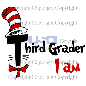 I Am Third Grader, Dr. Seuss Svg, Reading Festival, Printable Cricut & Silhouette Sublimation files Instant Download - USA Cricut