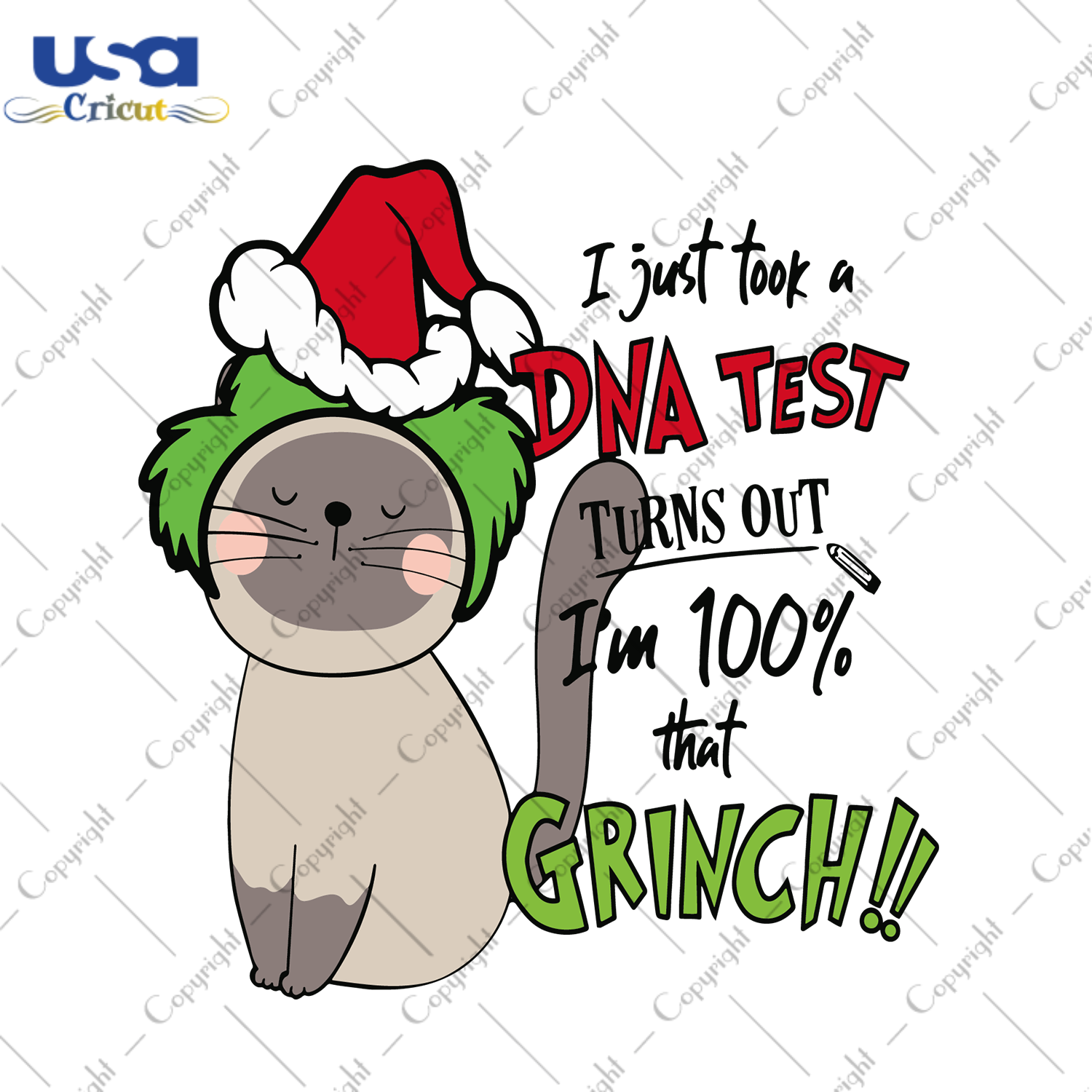 I Just Took A DNA Test Turns Out Im 100 That Grinch Svg, Christmas Svg, Xmas Svg, Merry Christmas, Christmas Gift, Christmas Grinch, Grinch DNA Test, Christmas Cat, Grinch Svg, Grinch Cat, Ca