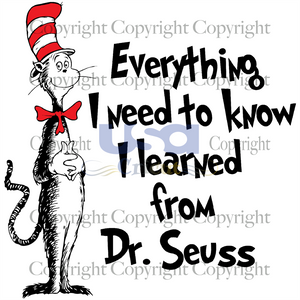 I Learned From Dr. Seuss, Dr. Seuss Svg, Reading Festival, Printable Cricut & Silhouette Sublimation files Instant Download - USA Cricut