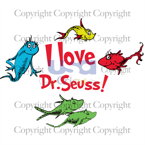 I Love Dr. Seuss, Dr. Seuss Svg, Reading Festival, Printable Cricut & Silhouette Sublimation files Instant Download - USA Cricut