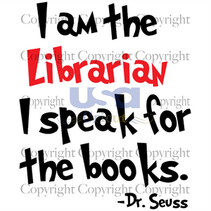 I Speak For The Books, Dr. Seuss Svg, Reading Festival, Printable Cricut & Silhouette Sublimation files Instant Download - USA Cricut