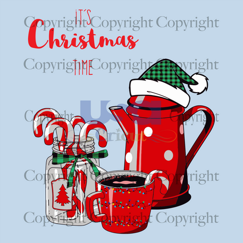 It's Christmas Time, Christmas Svg, Christmas Drink, Christmas Hot Cocoa Svg, Xmas Red Glass, Christmas Candy Canes, Christmas Time, Christmas Shirt, Christmas Lover, Christmas Decor, Christm