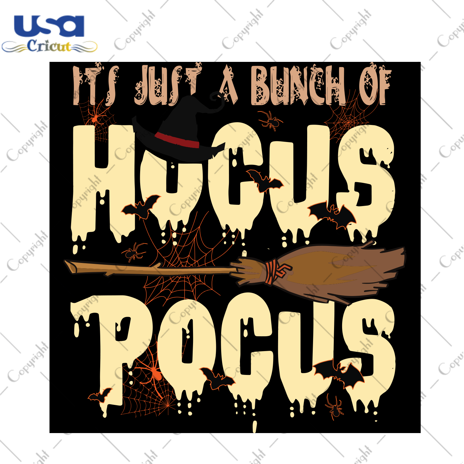 It’s Just A Bunch Of Hocus Pocus, Halloween Svg, Halloween Design, Happy Halloween, Halloween Gift, Halloween Shirt, Spider Svg, Halloween Quote, Broom Svg, Halloween Brooms Svg - USA Cricu