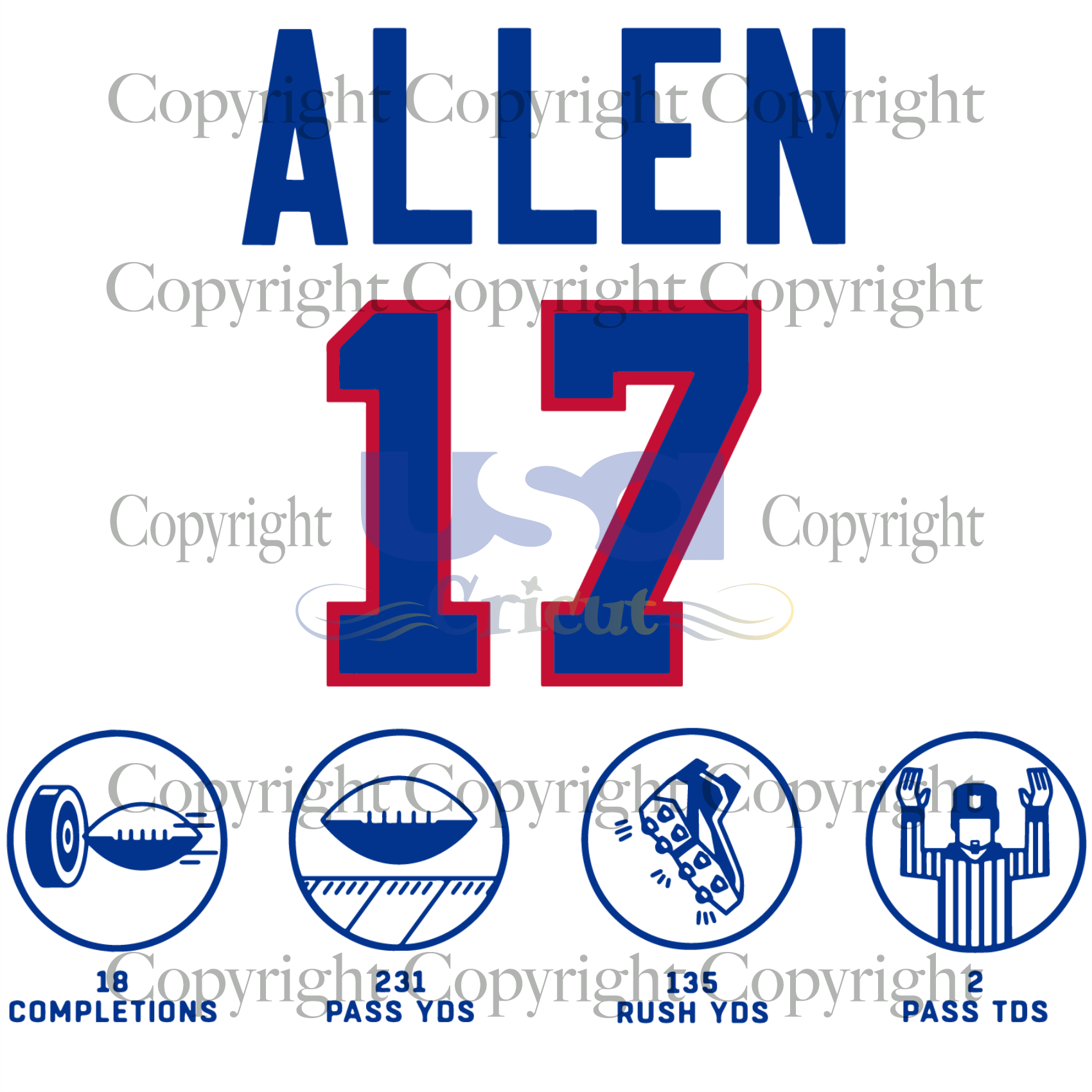 Josh Allen No17 Buffalo Bills, Josh Allen Svg, Allen Bills Svg, Buffalo Bills Svg, NFL Champions Svg, Printable Cricut & Silhouette Sublimation files Instant Download - USA Cricut