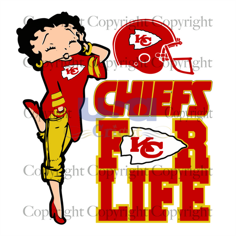 Kansas City Chiefs For Life Svg, Sport Svg, Betty Boop, Diy Crafts SVG Files For Cricut Instant Download File - USA Cricut