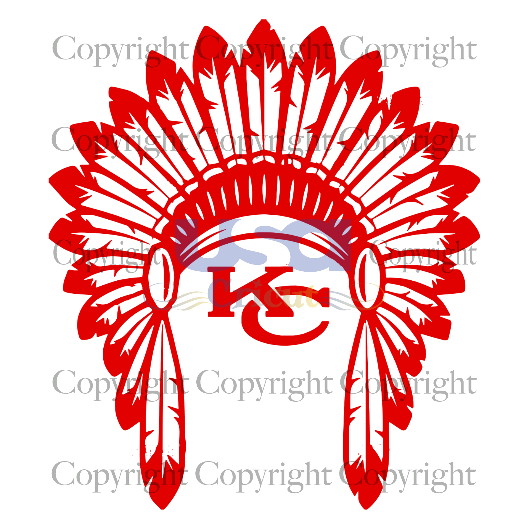 Kansas City Chiefs Headdress, Sport Svg, Kansas City Svg, Kansas City Chiefs Svg, NFL Football Lover,SVG files for cricut Instant Download Version - USA Cricut