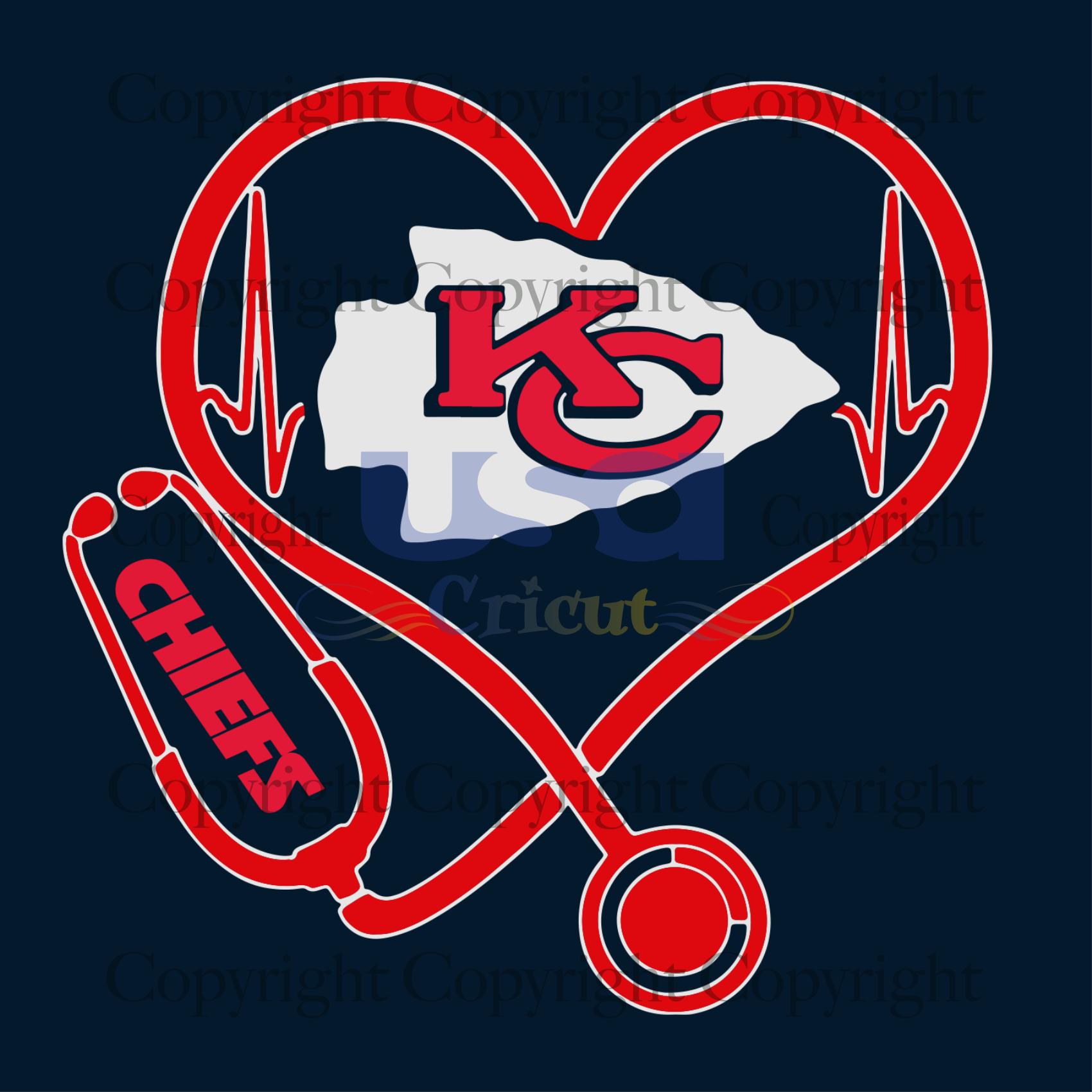 Kansas City Chiefs Heartbeat, Sport Svg, Heartbeat Svg, Kansas City Chiefs Svg, Kansas City Chiefs Logo, NFL Football Lover, SVG files for cricut Instant Download Version - USA Cricut