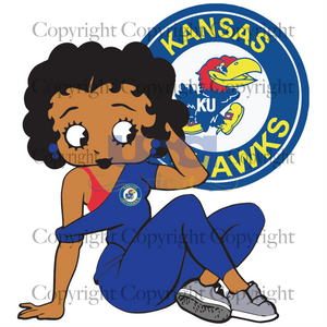 Kansas Jayhawks Betty Boop, Sport Svg, Football Svg, Kansas Jayhawks Logo, Printable Cricut & Silhouette Sublimation files Instant Download - USA Cricut