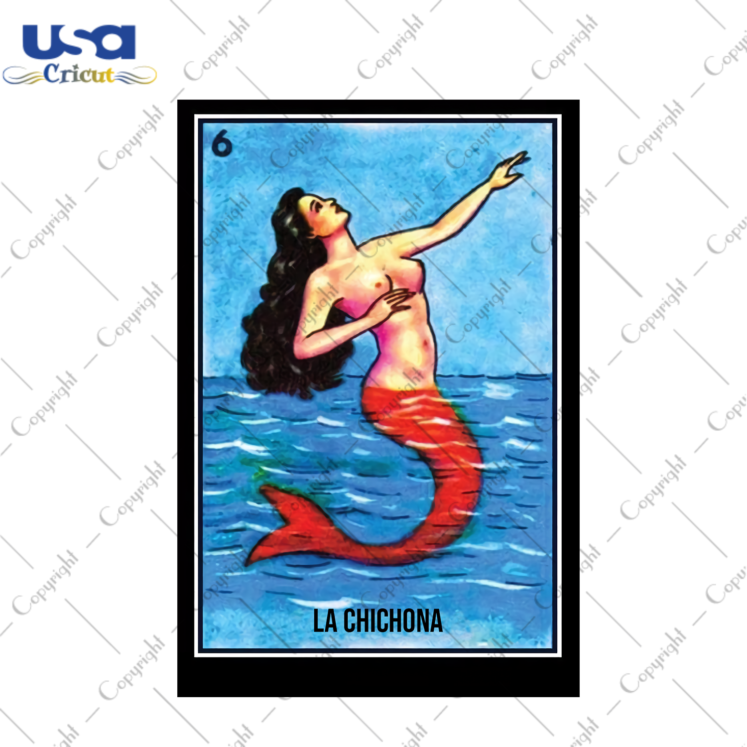 La Chichona Mermaid Loteria Card Svg, Trending Svg, Mermaid Card, La Chichona, Mermaid Svg, Loteria Svg, Mexican Svg, Mecican Mermaid, Mexican Card