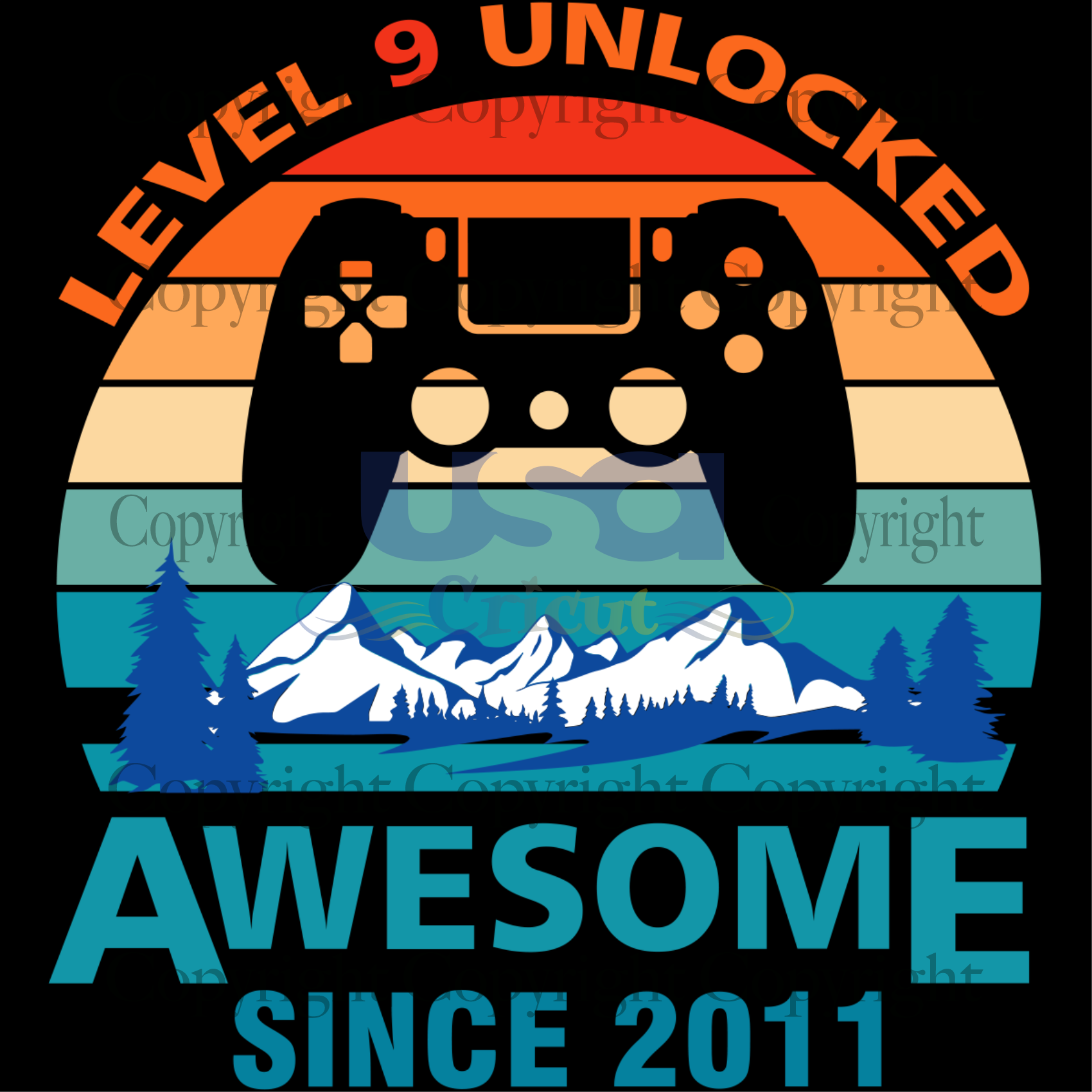 Level 9 Unlocked Awesome Since 2011 Svg, Birthday Svg, SVG files for cricut instant download file - USA Cricut