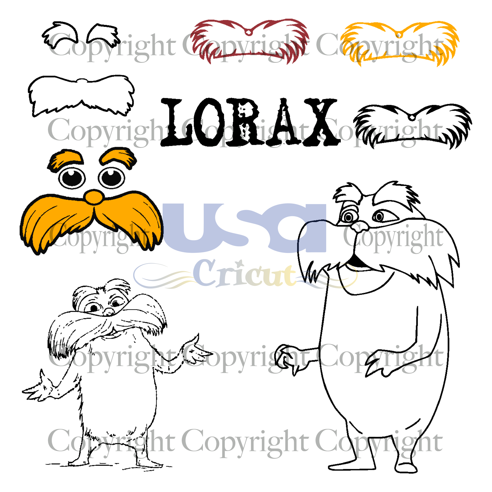 Lorax, Dr. Seuss Svg, Reading Festival, Printable Cricut & Silhouette Sublimation files Instant Download - USA Cricut