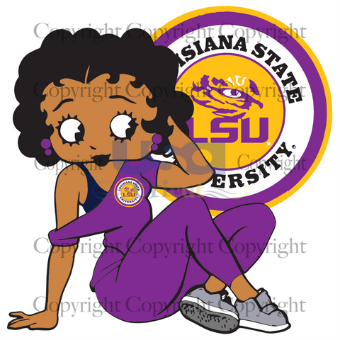 Louisiana State University, Sport Svg, Louisiana State University Betty Boop, Printable Cricut & Silhouette Sublimation files Instant Download - USA Cricut