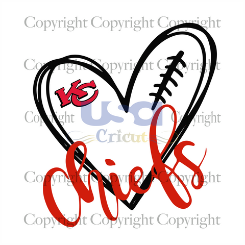 Love Chiefs Svg, Sport Svg, Kansas City Chiefs Svg, Kansas City Chiefs Heart, NFL Football Lover, Diy Crafts SVG Files For Cricut, Silhouette Sublimation Files Shirt Design Ideas  Instant Dow