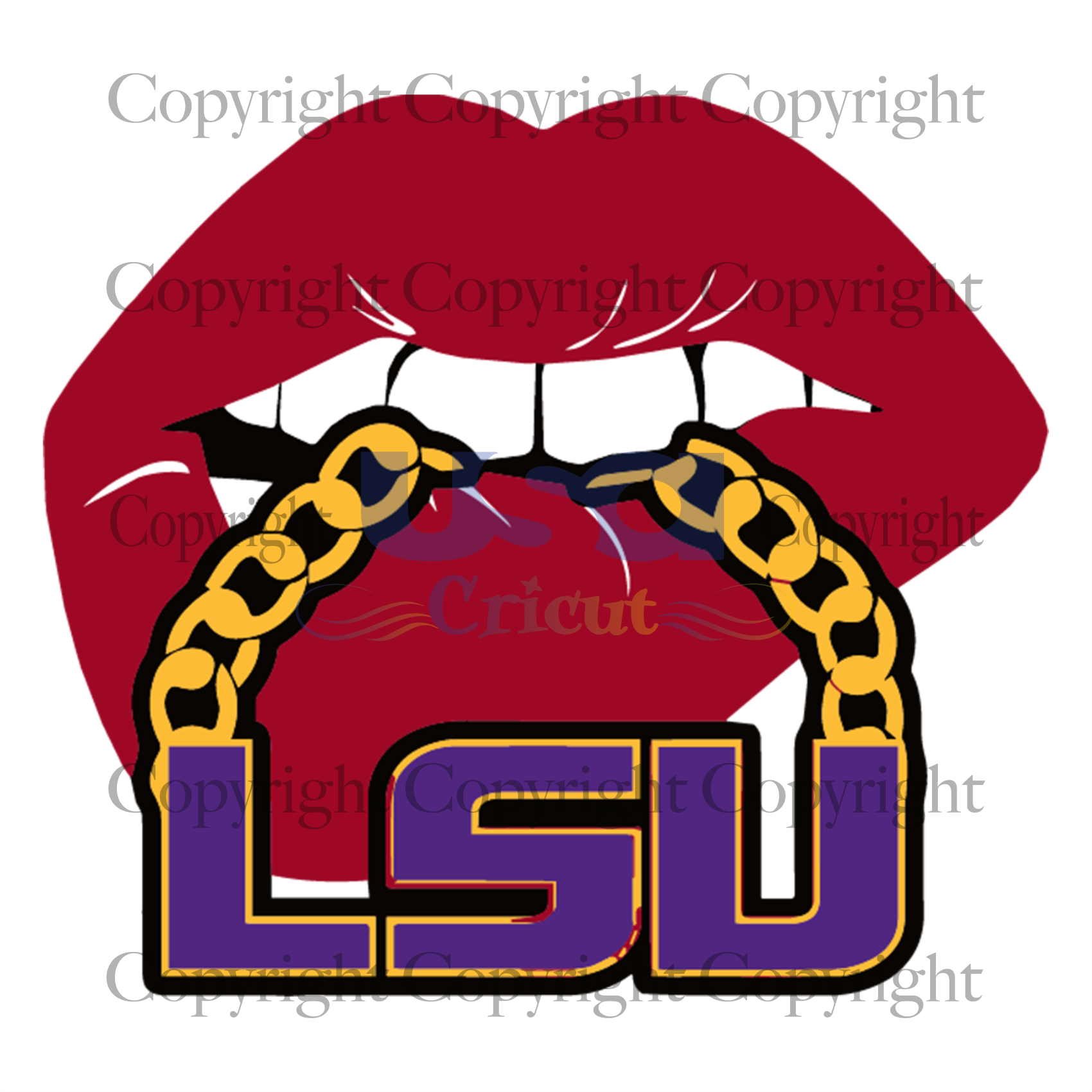 Lsu Tigers Lip Chain Svg, Sport Svg, Lsu Tigers Logo Design,Diy Crafts SVG Files For Cricut Instant Download File - USA Cricut