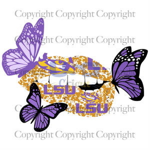 Lsu Tigers Lip With Butterfly Svg, Lsu Tigers Logo Design, Diy Crafts SVG Files For Cricut Instant Download File - USA Cricut