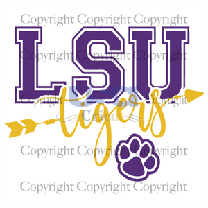 Lsu Tigers Paw Arrow Svg, Sport Svg, Lsu Tigers Logo, Tigers Arrow Design, SVG files for cricut Instant Download Version - USA Cricut