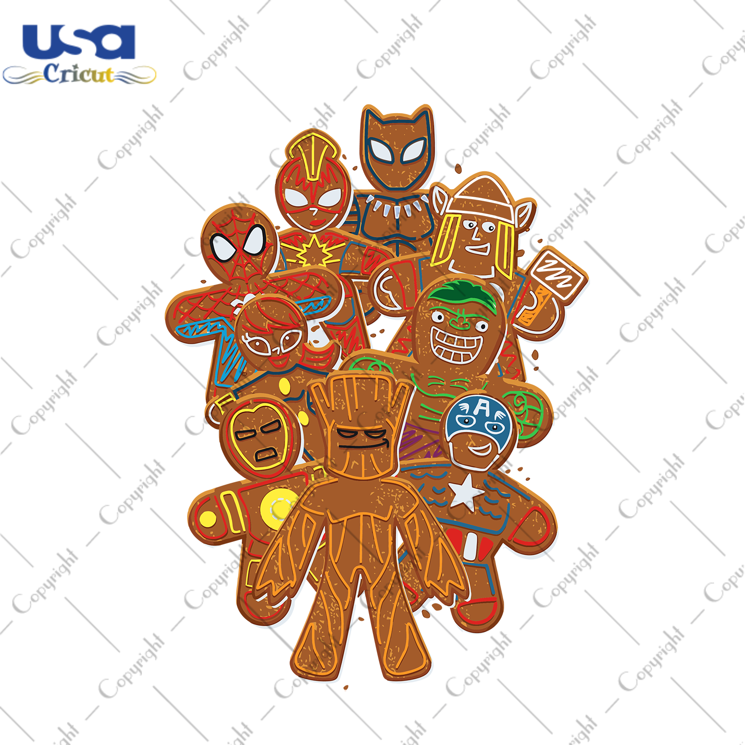 Marvel Avengers Gingerbread Svg, Christmas Svg, Xmas Svg, Christmas Gift, Merry Christmas, Avengers Christmas, Marvel Svg, Gingerbread Svg, Christmas Cookies, Avengers Svg, Gingerbread Cookie