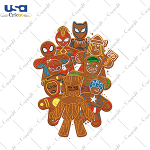 Marvel Avengers Gingerbread Svg, Christmas Svg, Xmas Svg, Christmas Gift, Merry Christmas, Avengers Christmas, Marvel Svg, Gingerbread Svg, Christmas Cookies, Avengers Svg, Gingerbread Cookie