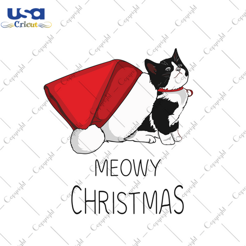 Meowy Christmas, Christmas Svg, Christmas Cat svg, Cat Christmas Svg, Christmas Cat Shirts, Christmas Gifts, Merry Christmas, Christmas Santa Hat, Christmas Party, Cat mom svg, Xmas Gift, Cat