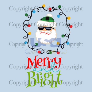 Merry And Bright Plaid Santa Svg, Christmas Svg, Santa Claus, Bright Svg, Bright Christmas Svg, Christmas Santa Svg, Plaid Hat, Santa Claus Lovers, Christmas Light, Christmas Gifts, Merry Chr