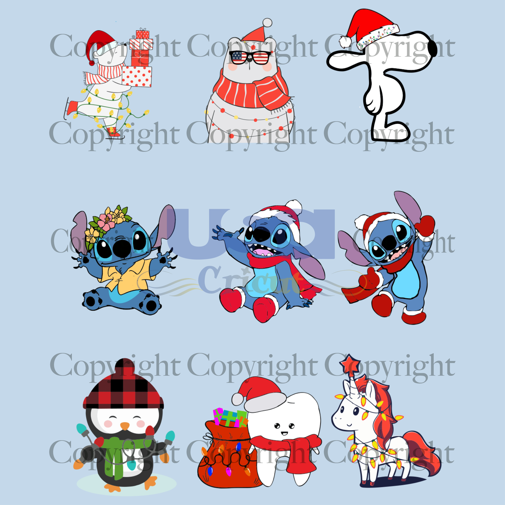 Merry Christmas Cartoon Bundle Svg, Christmas Svg, Christmas Bear Svg, Stitch Svg, Unicorn Svg, Tooth Svg, Snoppy Svg, Christmas Gifts, Merry Christmas, Christmas Holiday, Funny Christmas Chr