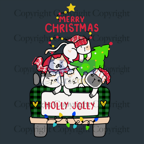 Merry Christmas Holly Jolly, Christmas Svg, Christmas Cats, Merry Christmas, Christmas Plaid Car Svg, Cute Cats, Christmas Light Svg, Christmas Holiday, Christmas Party, Christmas Decor, Chri