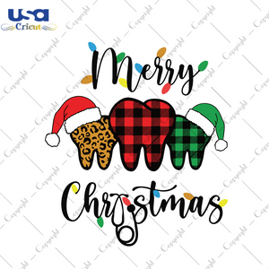 Merry Teeth Christmas Svg, Christmas Svg, Xmas Svg, Christmas Gift, Merry Christmas, Dentist Christmas, Dentist Svg, Teeth Svg, Christmas Teeth, Plaid Teeth Svg, Leopard Teeth, Gifts For Dent