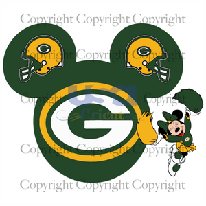 Mickey Ears Green Bay Packers Svg, Packers Svg, Packers Mickey Mouse, SVG files for cricut Instant Download Version - USA Cricut