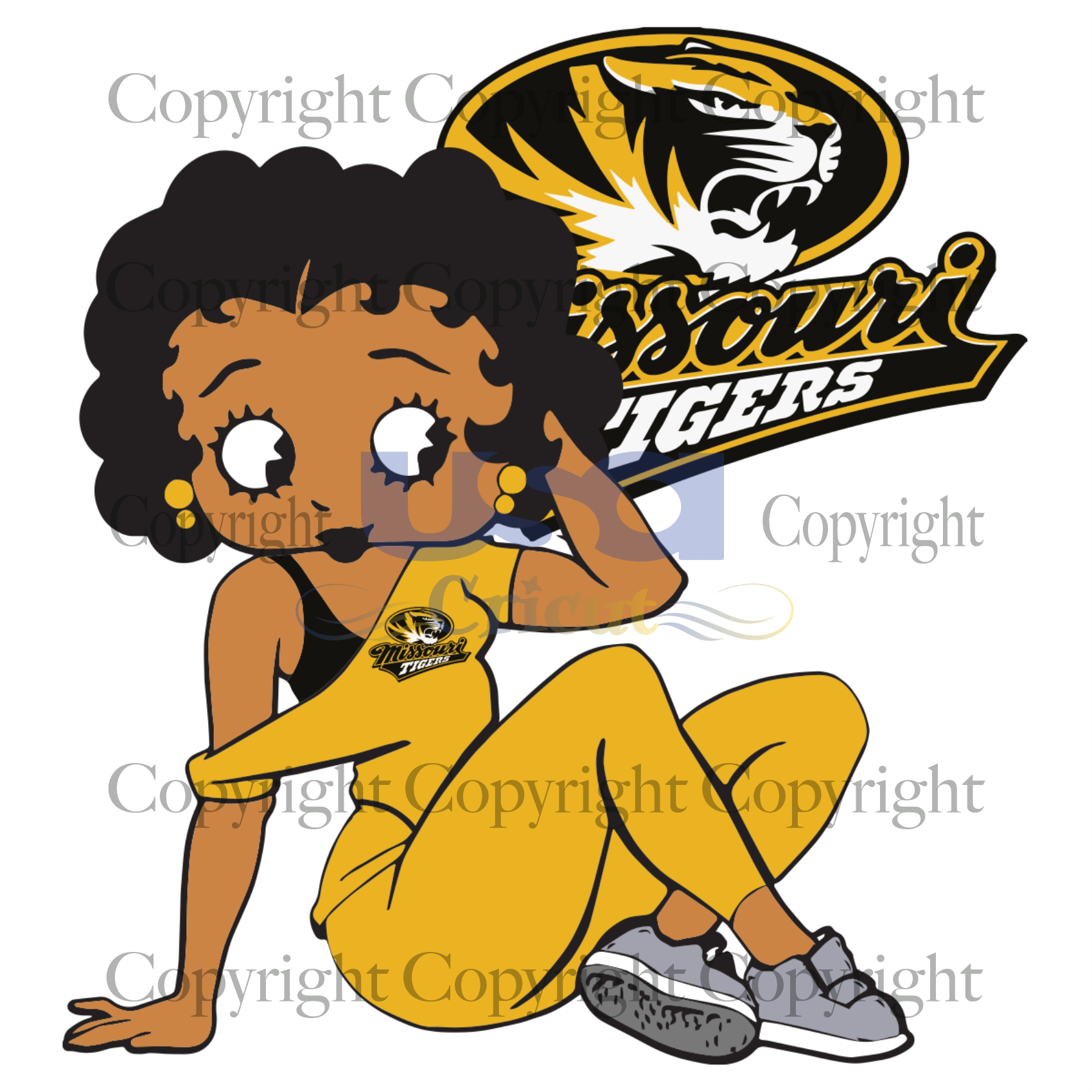 Missouri Tigers Betty Boop, Sport Svg, Football Svg, Betty Boop Svg, Printable Cricut & Silhouette Sublimation files Instant Download - USA Cricut