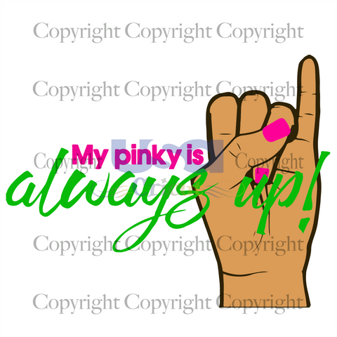 My Pinky Always Up File, Alpha Kappa Alpha,  Black Girl Svg, HBCU Sorority, Printable Cricut & Silhouette Sublimation files Instant Download - USA Cricut