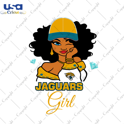 Nfl Afro Girl Wear Cap Jaguars Fan Diy Crafts Svg Files For Cricut, Silhouette Sublimation Files - USA Cricut