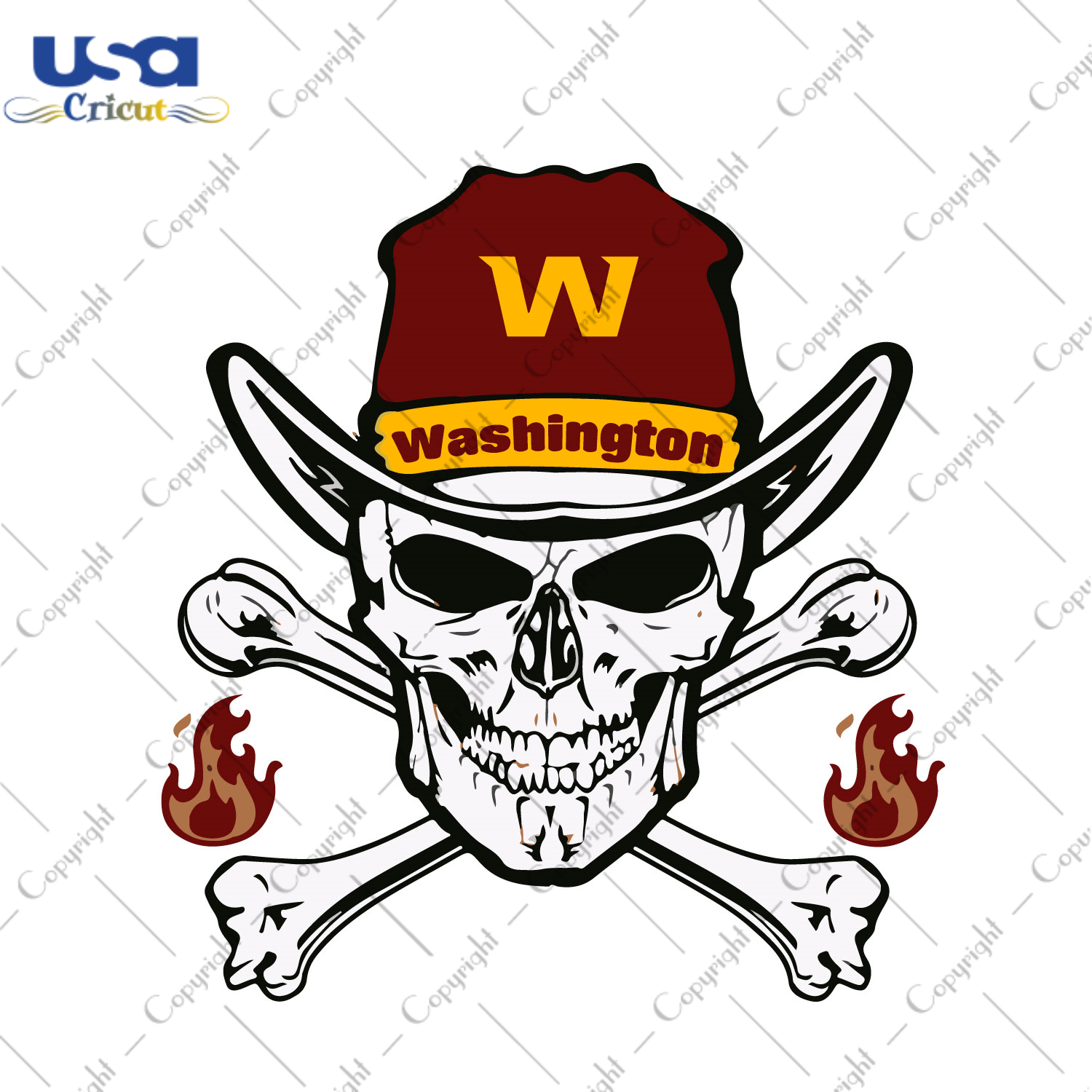 Nfl Washington Skull Gift Diy Crafts Svg Files For Cricut, Silhouette Sublimation Files - USA Cricut