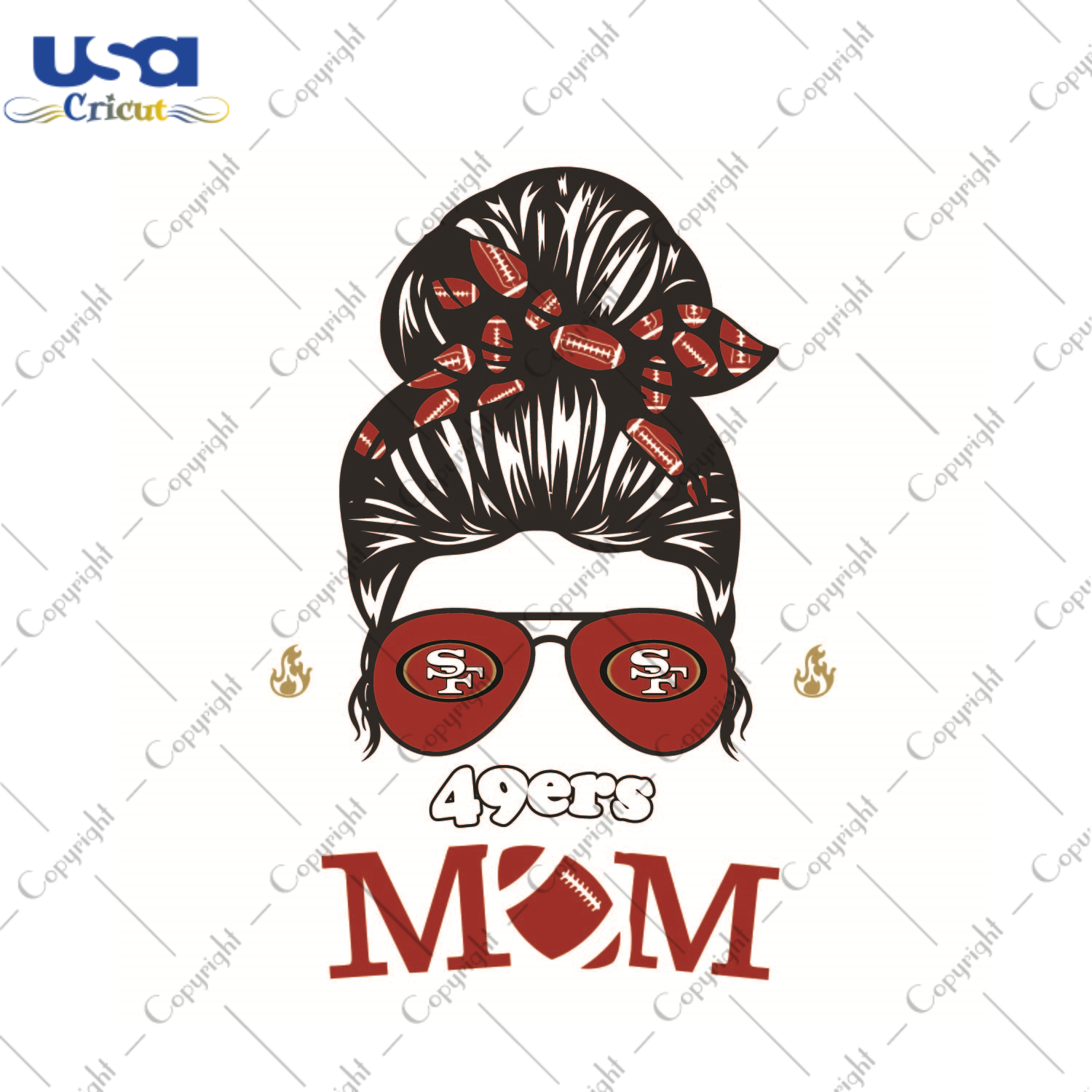 Gift For Mom, NFL Gift For 49ers Mom Diy Crafts Svg Files For Cricut, Silhouette Sublimation Files - USA Cricut