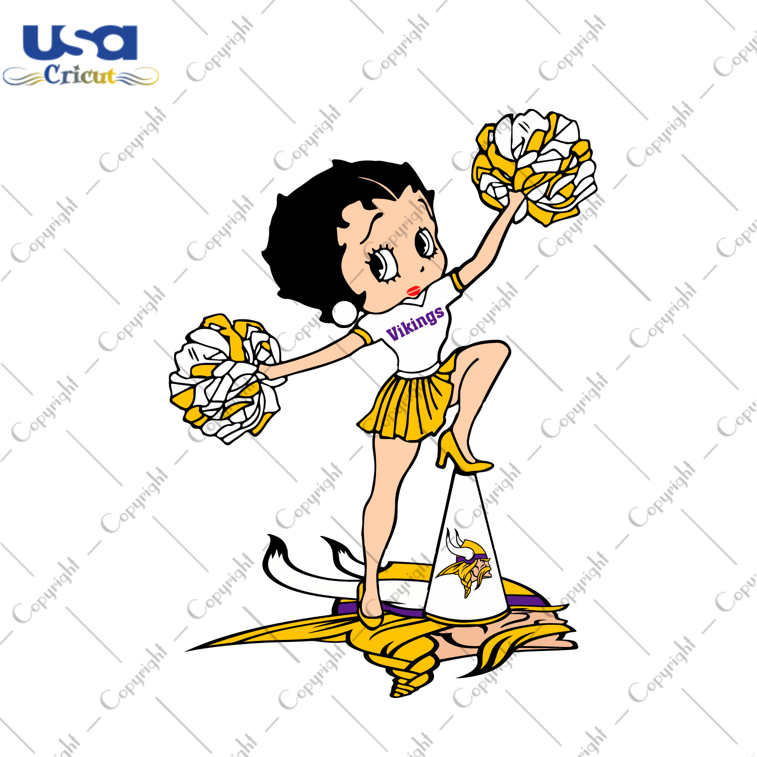 NFL Vikings Cheerleading Betty Diy Crafts Svg Files For Cricut, Silhouette Sublimation Files - USA Cricut