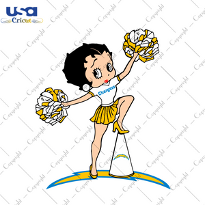 NFL Chargers Cheerleading Betty Diy Crafts Svg Files For Cricut, Silhouette Sublimation Files - USA Cricut