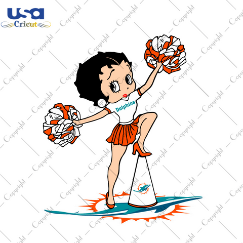 NFL Dolphins Cheerleading Betty Diy Crafts Svg Files For Cricut, Silhouette Sublimation Files - USA Cricut