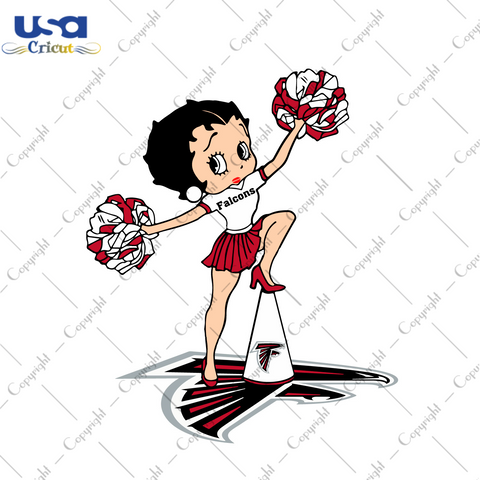 NFL Falcons Cheerleading Betty Diy Crafts Svg Files For Cricut, Silhouette Sublimation Files - USA Cricut