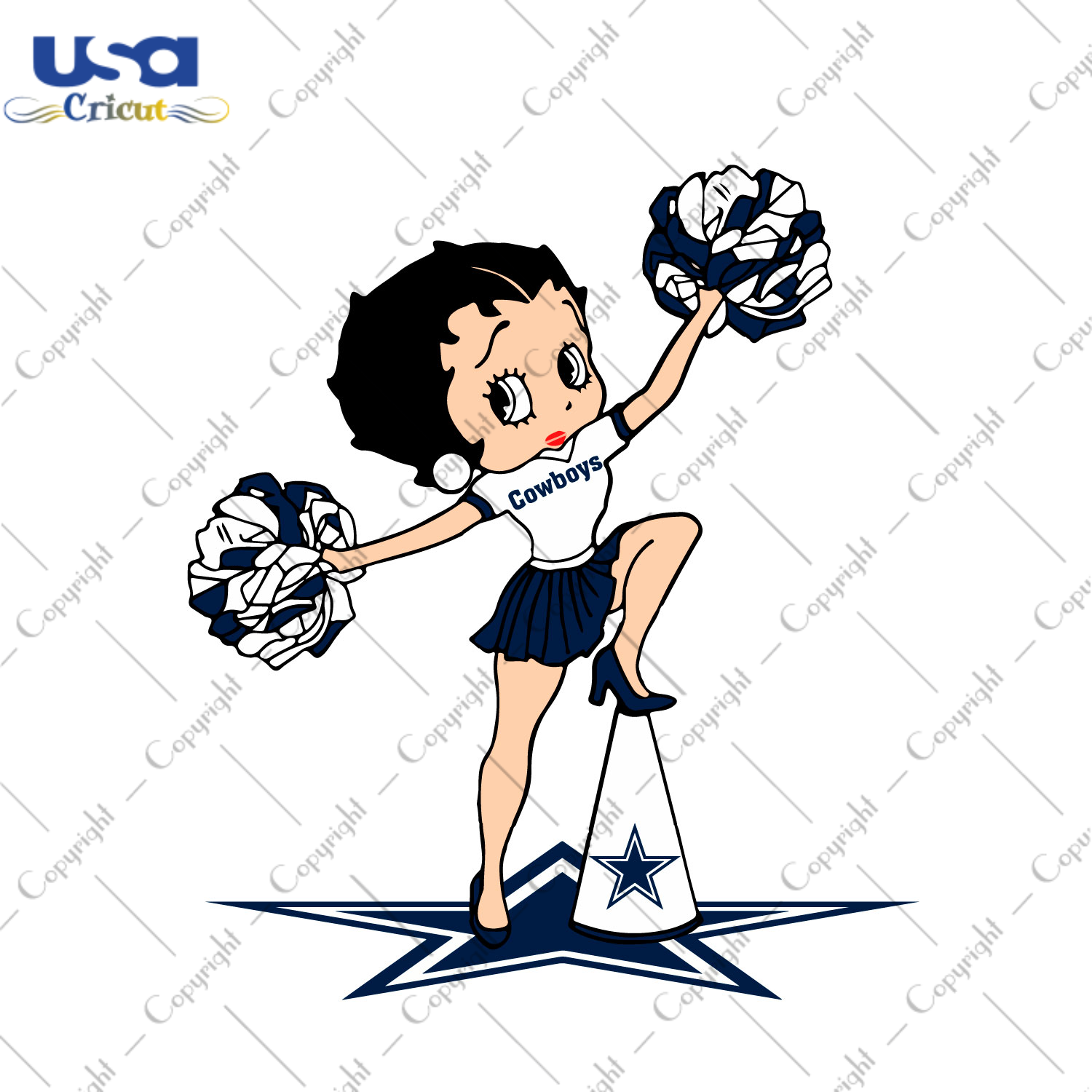 NFL Cowboys Cheerleading Betty Diy Crafts Svg Files For Cricut, Silhouette Sublimation Files - USA Cricut